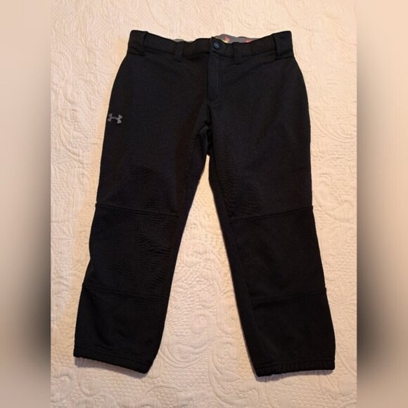 Under Armour women's size small black baseball pants, knee length, EUC - Picture 1 of 4